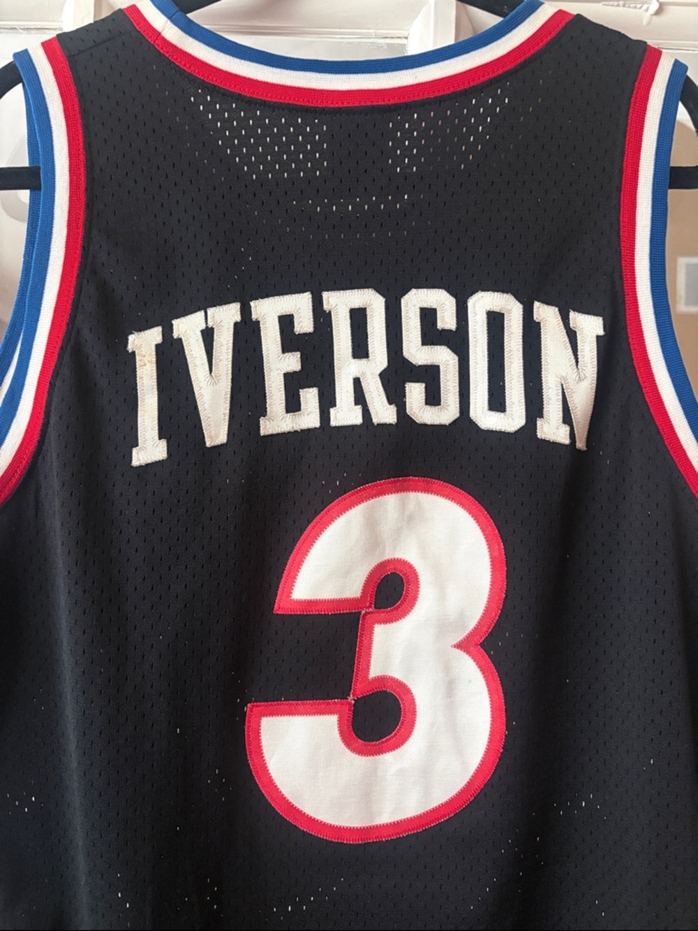 Nike Black, Blue & White Allen Iverson Sixers #3 Basketball Jersey - Picture 7 of 9